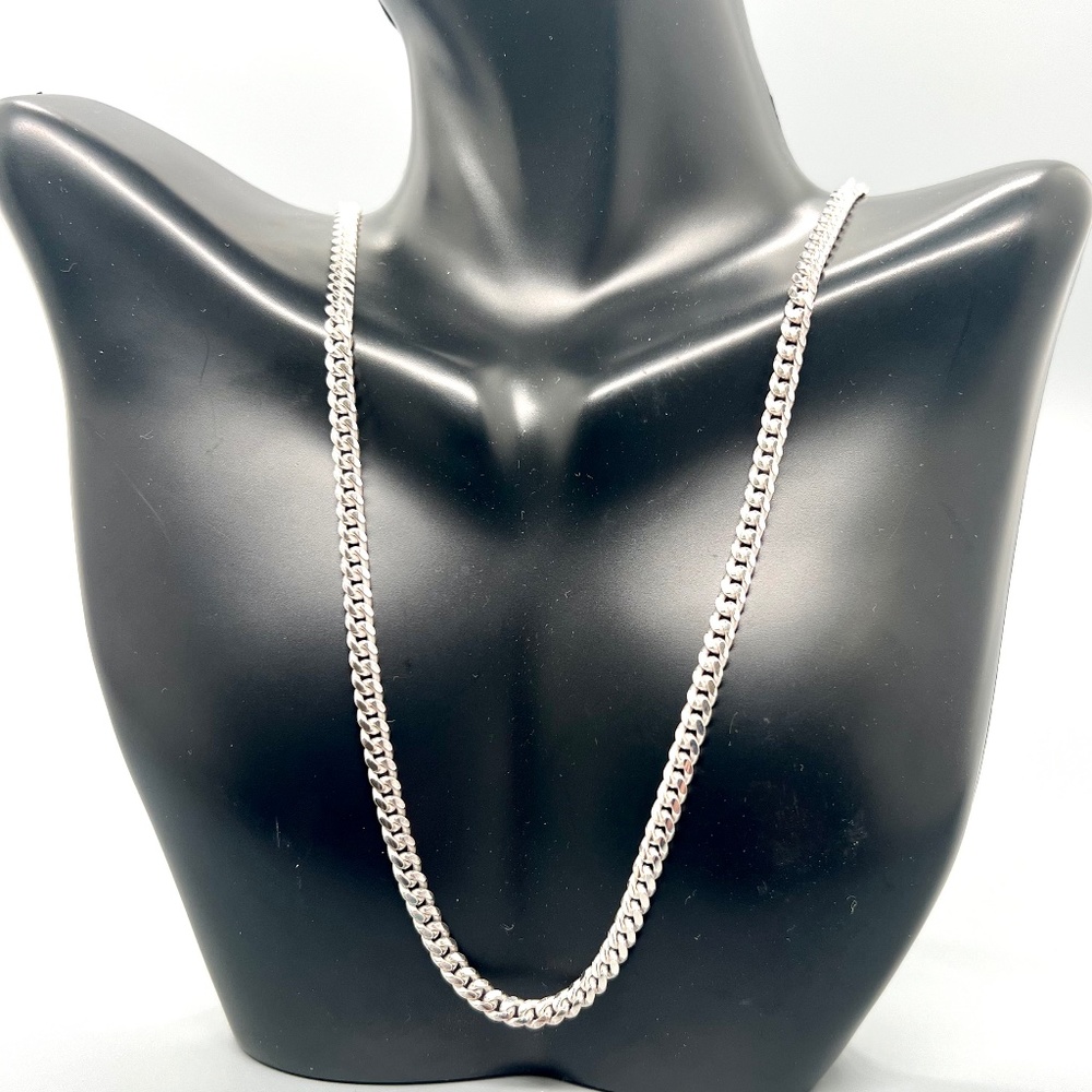 Sterling Silver Curb  link Italian 925 Necklace